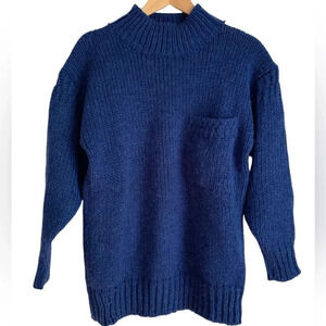 Forenza Authentic Sportswear Wool Blend Balloon Sleeve Sweater size Small Blue